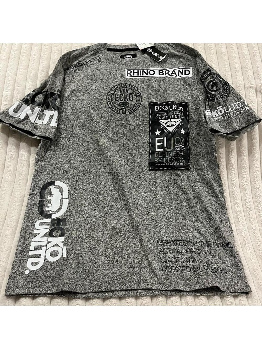 Ecko Tshirt Men’s Size Small New with Tags Short Sleeves Black Grey Marble White
